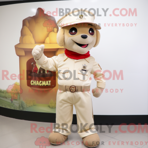 Cream Fire Fighter mascot...