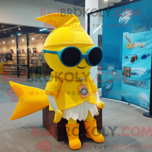 Gul Sverdfisk maskot...