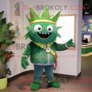 Green King mascot costume...