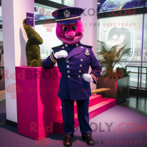 Magenta Navy Soldier mascot...