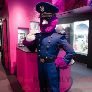 Magenta Navy Soldier maskot...