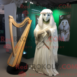 White Celtic Harp mascot...