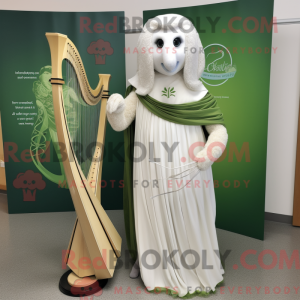 Hvit Celtic Harpe máscara...