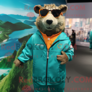Teal Capybara mascot...