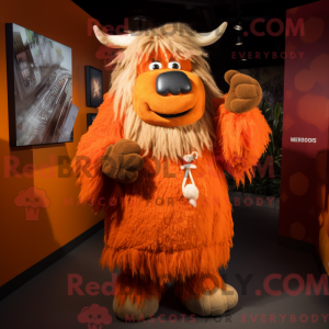 Orange Yak maskot kostume...