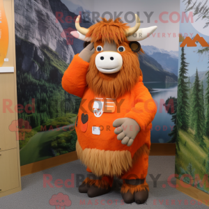 Orange Yak mascot costume...