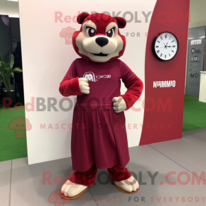 Maroon Puma maskot kostume...