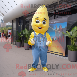 Gul Pop Corn maskot kostume...
