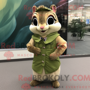 Oliven Chipmunk maskot...