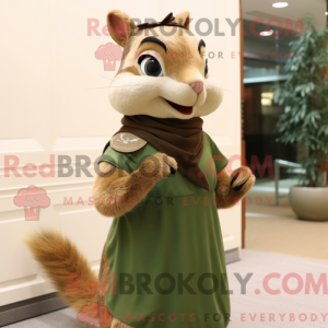 Oliven Chipmunk maskot...