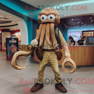 Tan Kraken mascot costume...