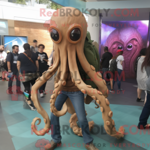 Tan Kraken mascot costume...