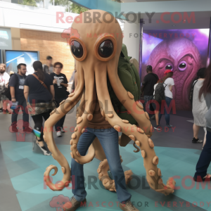 Tan Kraken mascottekostuum...