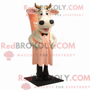 Peach Cow mascot costume...
