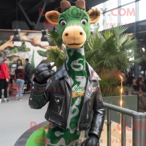 Máscara de girafa verde...