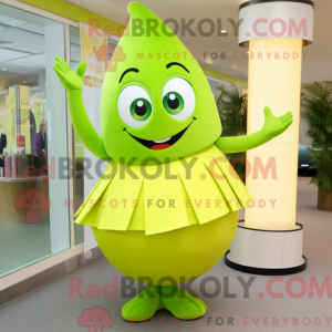 Limegrøn timeglas maskot...