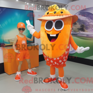 Orange Steak mascot costume...