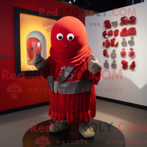 Red Grenade mascot costume...