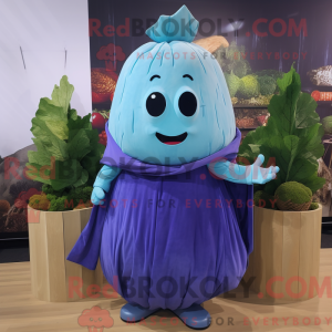 Blue Turnip mascot costume...