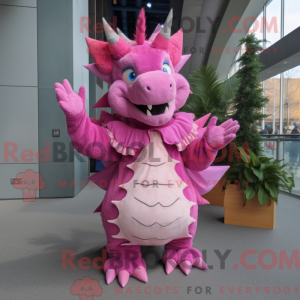 Pink Stegosaurus maskot...