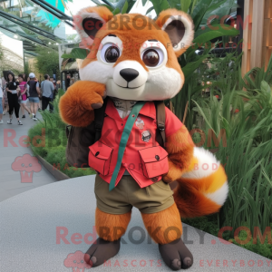 Tan Red Panda mascot...