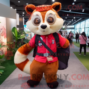 Tan Red Panda maskot...