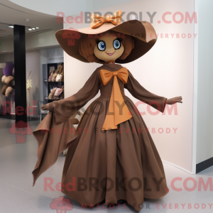 Brun heks maskot kostume...