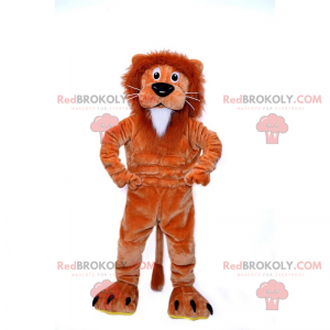 Mascot small brown and white lion - Redbrokoly.com