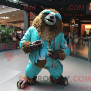 Turkis Giant Sloth maskot...