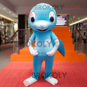 Sky Blue Dolphin maskot...