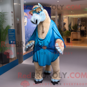 Blue Camel mascot costume...