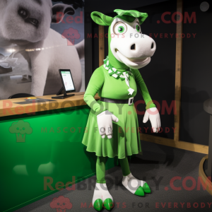 Green Jersey Cow mascot...