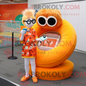 Orange Bagels Maskottchen...