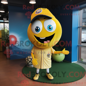 Yellow Baseball Ball mascot...
