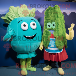 Disfraz de mascota verde...
