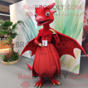 Rød Dimorphodon maskot...