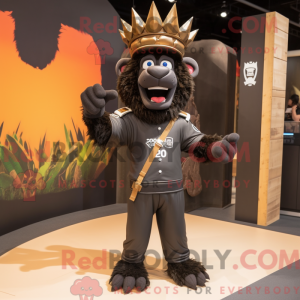 Black King mascot costume...