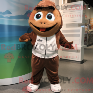 Brown Cod mascot costume...