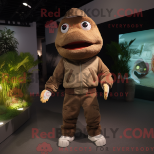 Brown Cod mascot costume...