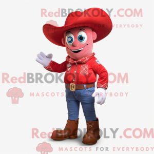 Rød Cowboy-maskotkostyme...
