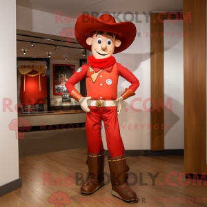 Rød Cowboy-maskotkostyme...