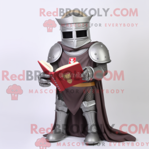 Gray Medieval Knight mascot...