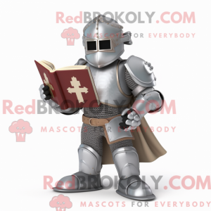 Gray Medieval Knight mascot...