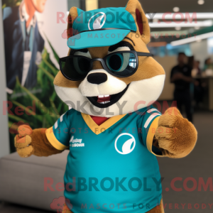 Turquoise Chipmunk mascot...