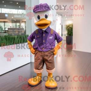 Purple Duck mascot costume...