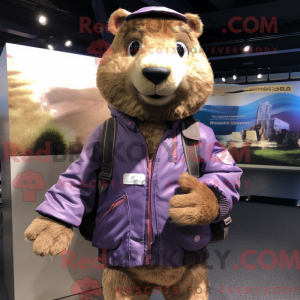 Lavendel Beaver maskot...