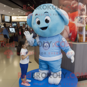 Sky Blue Astronaut mascot...