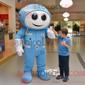 Himmelblå Astronaut maskot...