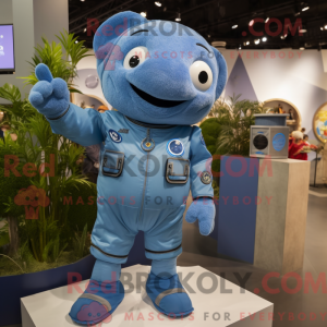 Sky Blue Astronaut mascot...