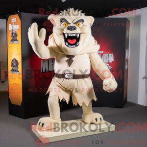 Beige Vampyr maskot kostume...